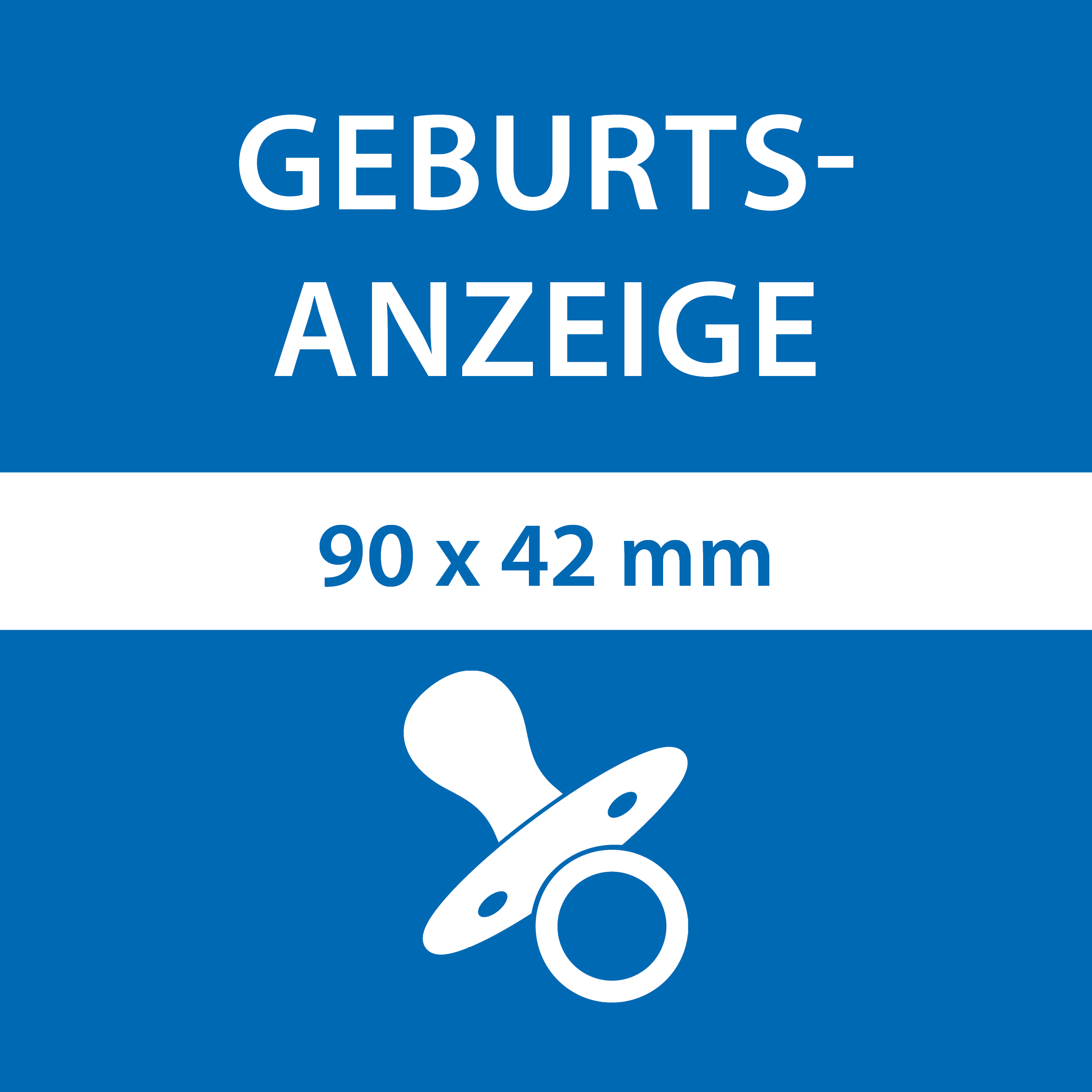 Geburtsanzeige 90 x 42