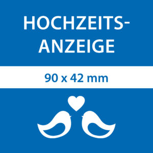 Hochzeitsanzeige 90 x 42
