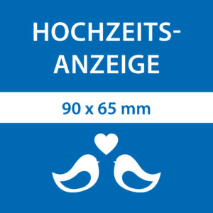 Hochzeitsanzeige 90 x 65