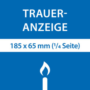 Traueranzeige 185 x 65